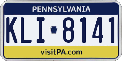 PA license plate KLI8141