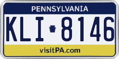 PA license plate KLI8146