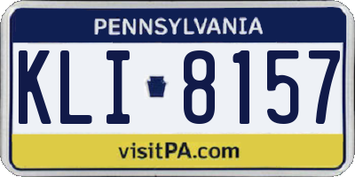PA license plate KLI8157