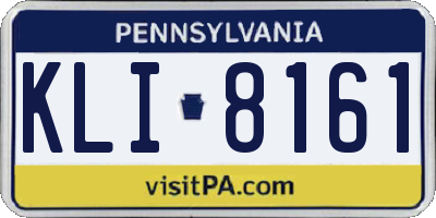 PA license plate KLI8161