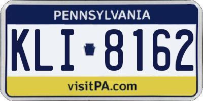 PA license plate KLI8162