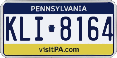 PA license plate KLI8164