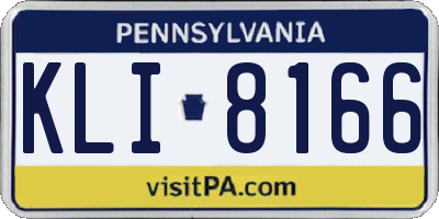 PA license plate KLI8166
