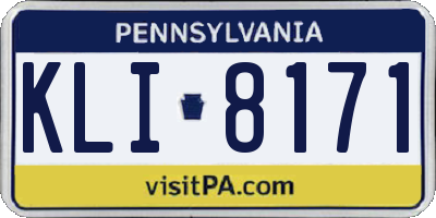 PA license plate KLI8171