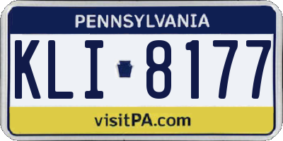 PA license plate KLI8177