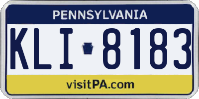 PA license plate KLI8183