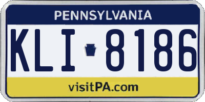 PA license plate KLI8186