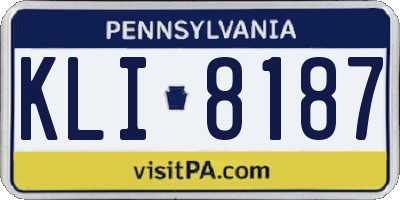 PA license plate KLI8187