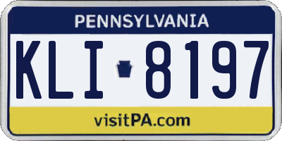PA license plate KLI8197