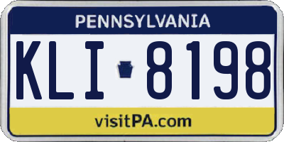 PA license plate KLI8198