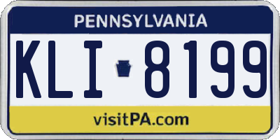 PA license plate KLI8199