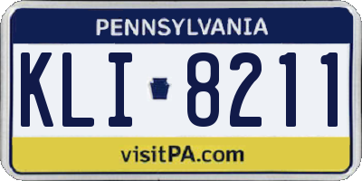 PA license plate KLI8211