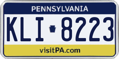 PA license plate KLI8223