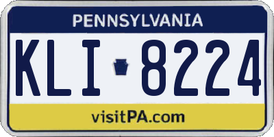 PA license plate KLI8224