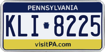PA license plate KLI8225