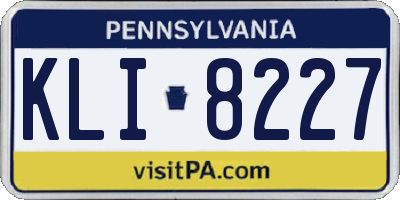 PA license plate KLI8227