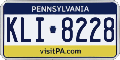 PA license plate KLI8228