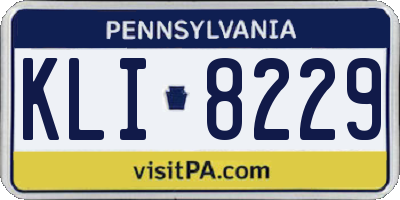 PA license plate KLI8229