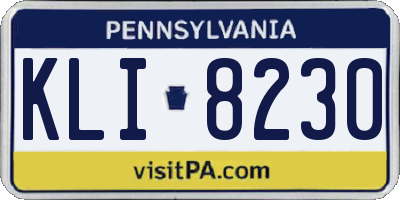 PA license plate KLI8230
