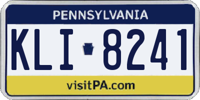 PA license plate KLI8241