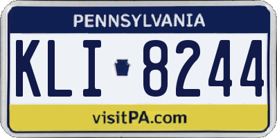 PA license plate KLI8244