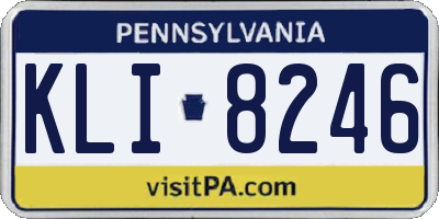 PA license plate KLI8246