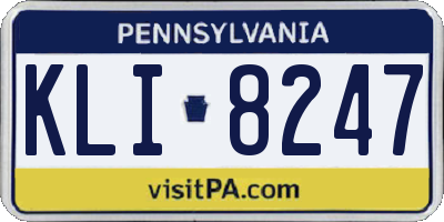 PA license plate KLI8247