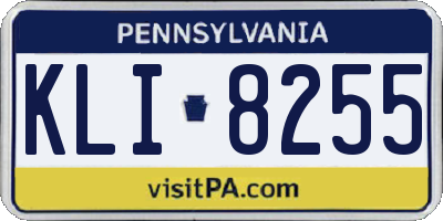 PA license plate KLI8255