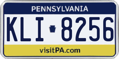 PA license plate KLI8256