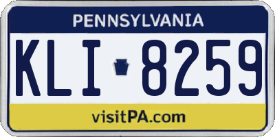 PA license plate KLI8259