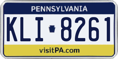 PA license plate KLI8261
