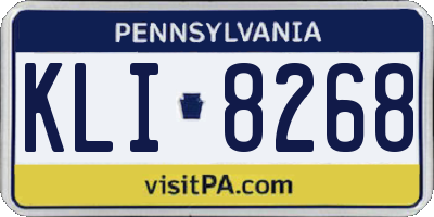 PA license plate KLI8268
