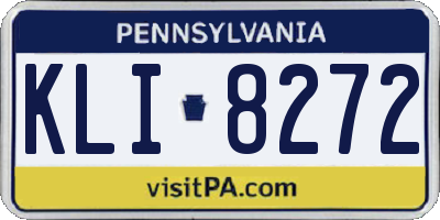 PA license plate KLI8272