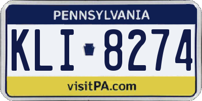 PA license plate KLI8274