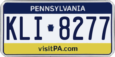 PA license plate KLI8277