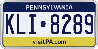 PA license plate KLI8289