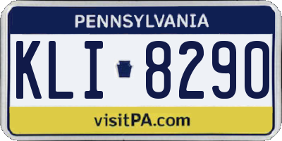 PA license plate KLI8290
