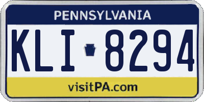 PA license plate KLI8294