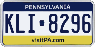 PA license plate KLI8296