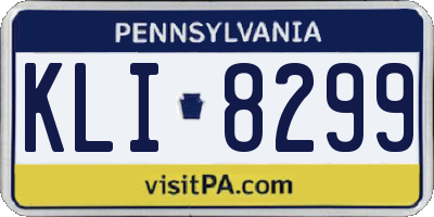 PA license plate KLI8299