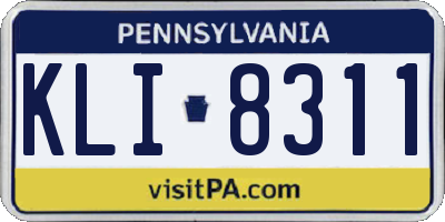 PA license plate KLI8311