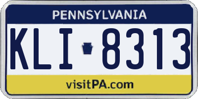 PA license plate KLI8313