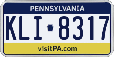 PA license plate KLI8317