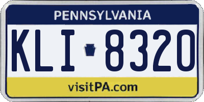 PA license plate KLI8320
