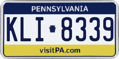PA license plate KLI8339