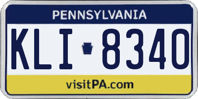PA license plate KLI8340
