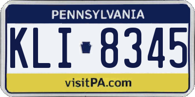 PA license plate KLI8345