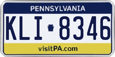 PA license plate KLI8346