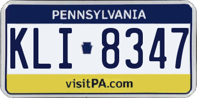 PA license plate KLI8347