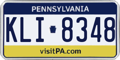PA license plate KLI8348